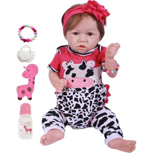 23'' 58CM Lovely Bebe Reborn Baby Dolls Full Vinyl Body So Truly Like Alive Doll In Brazil Toddler bebe Toy Birthday Gifts