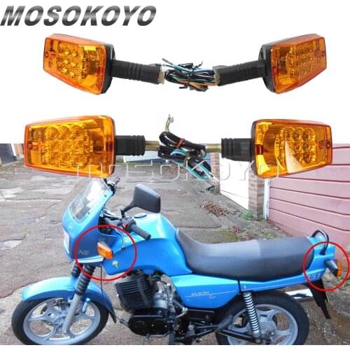 4pcs E3 Front Rear Turn Signal Light Amber LED Indicator Flasher Light for MZ ETZ 251 Blinker EMARK DOT