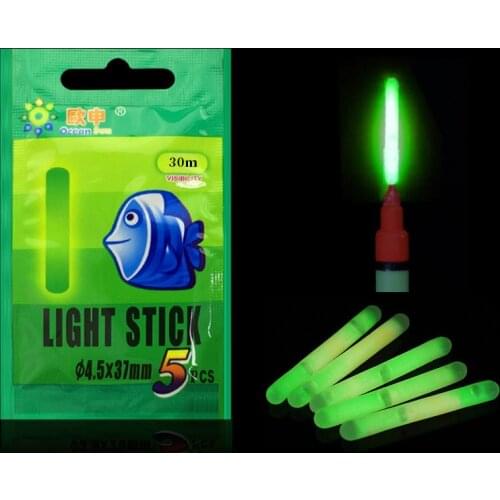 5Pcs 4.5*37mm Fishing Float Fluorescent Lightstick Light Night Float Rod Lights Dark Glow Stick Useful Lots Fishing/Party