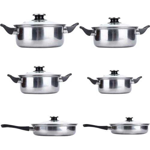 5pcs NonStick Cookware Set Frying Pan Coating 100% Stainless Steel Cookware Pots Pans Kitchen Tools Durable Safe Cooking Pan HWC
