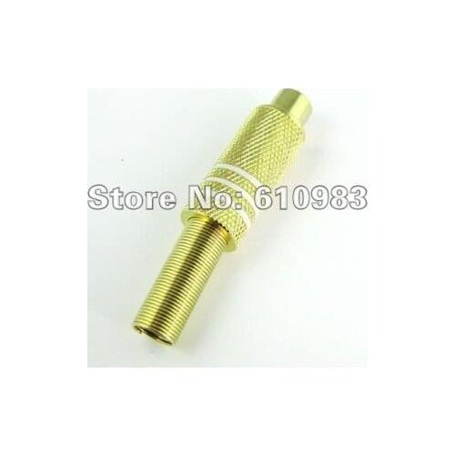 6 pieces/lot) wholesale Whilte/Black RCA Jack female goldplated straight connector for cable 7.09mm