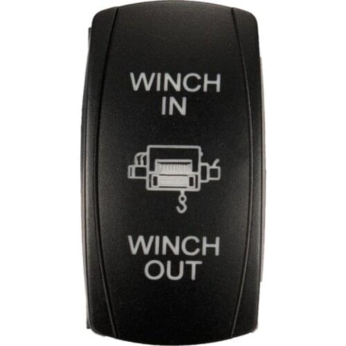 7Pin Laser Momentary Rocker Switch Winch In Winch Out 12V ON-OFF-ON LED Light blue
