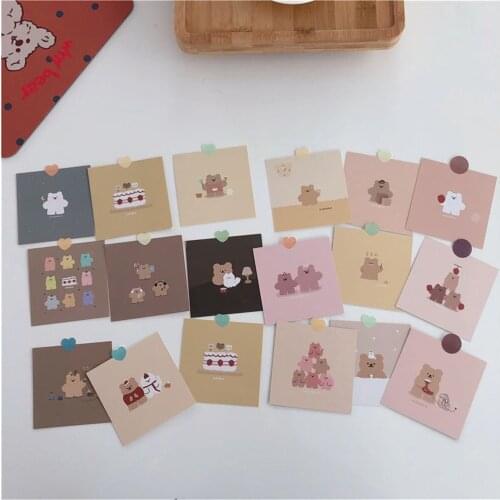 9pcs/set Korean Strawberry Bear Card Hand Account Material Decoration Handbook Album Room Wall Sticker Photo Props Stationery