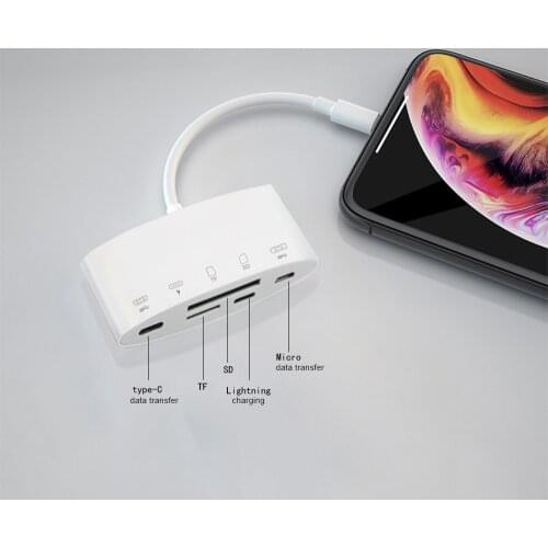 OTG lightning adapter Micro USB-C SD TF card reader kit for iphone ipad for apple ios 14 13 converter