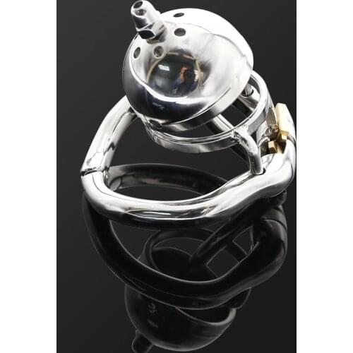 CBT COCK CAGE With Catheter Stainless Steel Bird Cock Cage Lock Adult Game Metal Male Chastity Belt For Male