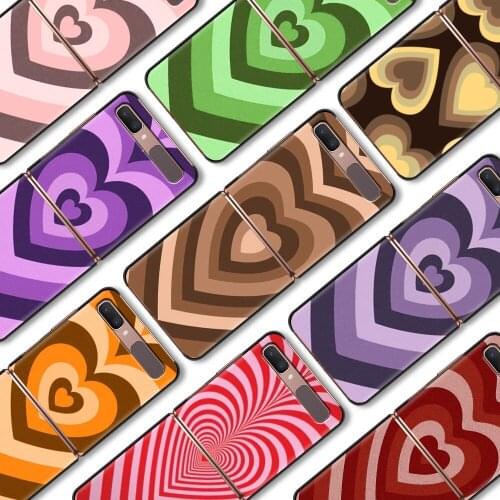 Indie Heart Phone Case For Samsung Galaxy Z Flip 3 5G Hard PC Coque Split Folding Z Flip 3 Plastic Casing Black Cover Shell Capa