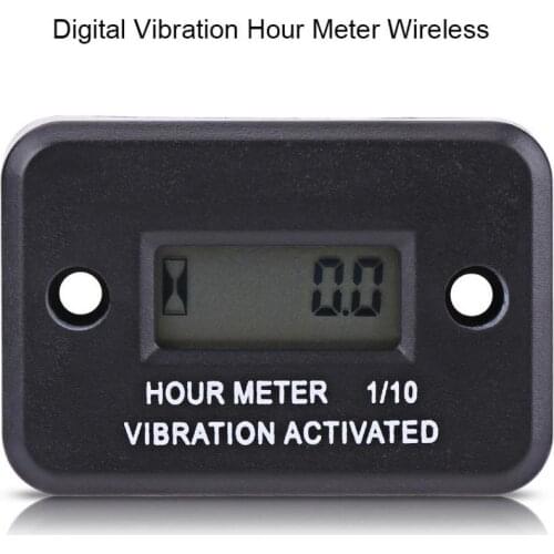 Digital Vibration Hour Meter Gauge Wireless for Vibrating Machine Motorcycle ATV Boat Marine Digital Hour Meter Car-String