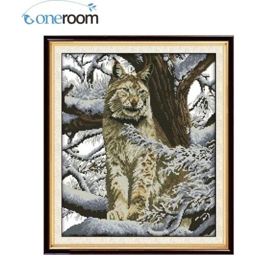 DIM Snow leopard (2) Counted Cross Stitch 11CT 14CT Cross Stitch Set Wholesale Cross-stitch Kit Embroidery Needlework