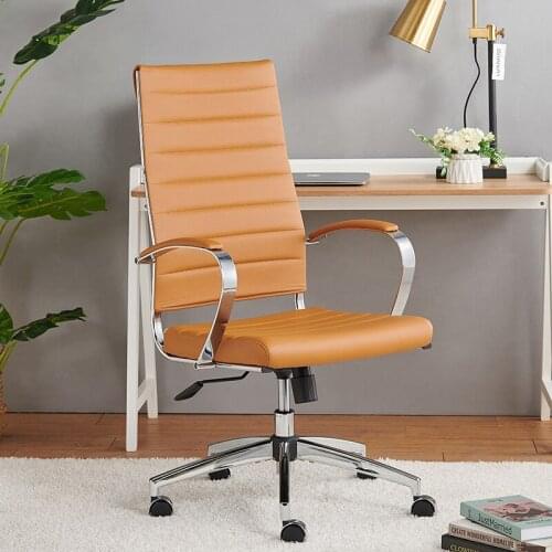 Custom Light Luxury Designer Office Chair Ergonomic Genuine Leather Cowhide Boss Lift Roller Swivel High Back Computer Chair