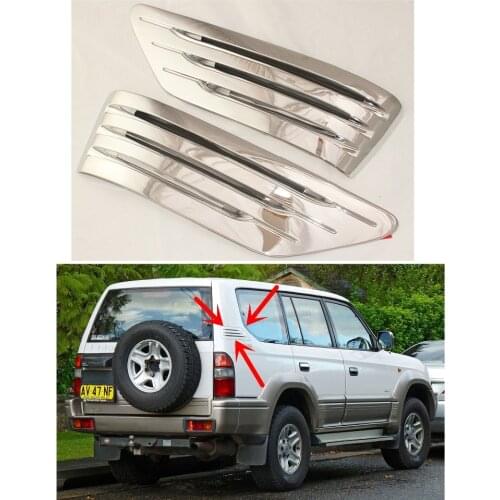 For Toyota Land Cruiser Prado J90 1996-2002 Side tuyere ABS Chrome plated car silver plating Modified tuyere Tim 2pcs