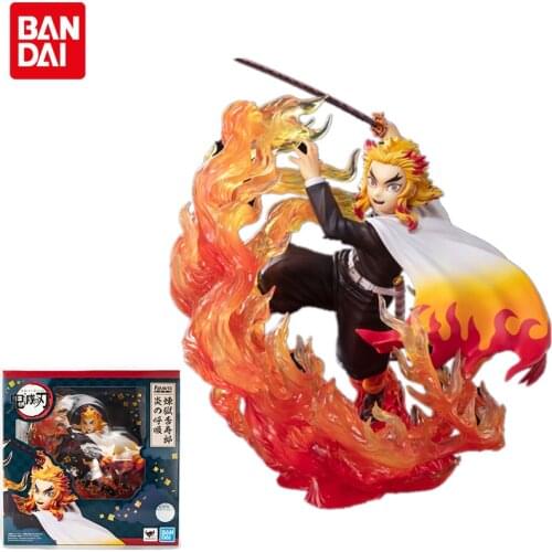 Bandai Ghost Slayer Anime Figure Zero Rengoku Kyoujurou Fire Kokyuu Genuine Model Collection Decoration Childrens Toy