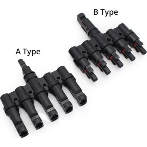 IP67 5 to 1 T Branch PV Connector Male or Female 100% PP0 2.5mm sq~6.0mm TF0168