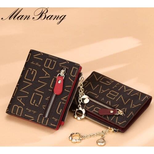 ManBang 2021 Women Wallets High Quality Lettered Wallet Short Card Holder Female Purse Coin Holder Wallets For Girl