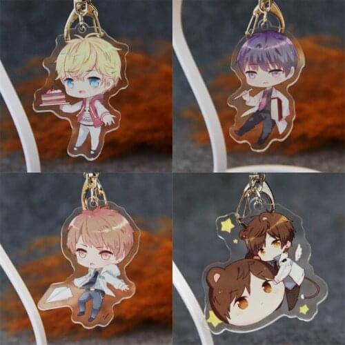 1pcs Cute Acrylic Love and Producer Bai Qi Printed Pendant Keychain Anime Cartoon Cosplay Prop Decor Boy Girl Keyring Gift