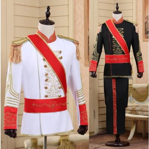 Royal vintage men blazer designs masculino homme fashion stage for singers men blazer dance clothes jacket style dress white