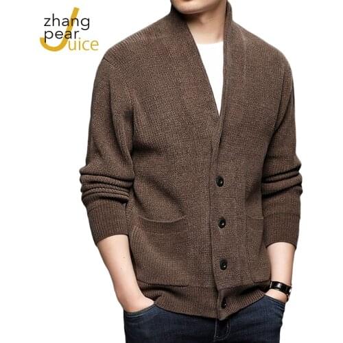 Men Knitting Cardigan Male V-Neck Outer Wear Fashion Handsome Sweater Men Casual Sweater