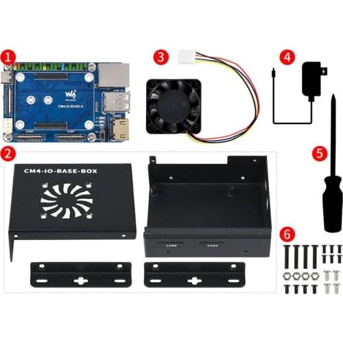 Mini-Computer Base On Raspberry Pi CM4 Compute Module 4, Includes Mini IO Board Lite Ver, Metal Case, With Cooling Fan