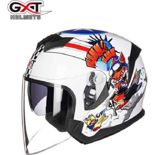 2020 Summer New GXT Double lens Motorcycle Helmet Half Face Motorbike Electric bicycle helmets made of ABS PC lens visor G-522
