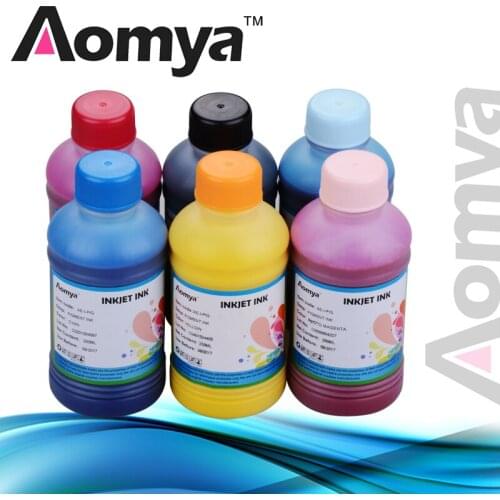 Aomya 5C*250ml Pigment Ink Compatible for Epson Printer T3080 T5080 UV Resistant Waterproof Printing Ink 250ml/color