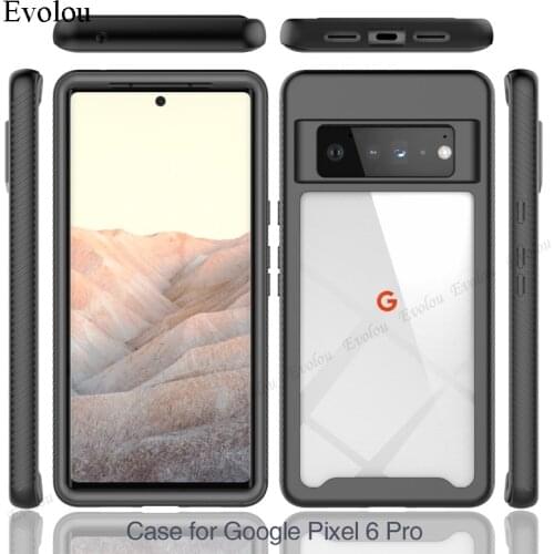 Transparent 2 in 1 TPU + PC Case For Google Pixel 6 Pro Cases Armor Hybrid Shockproof Back Cover For GOOGLE PIXEL 6 Capa