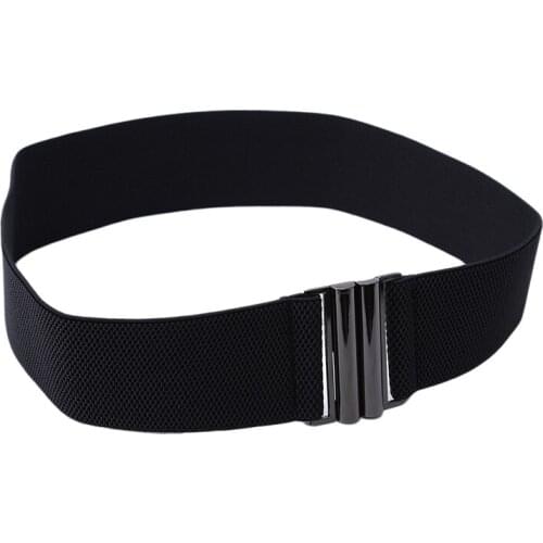 High Quality Elastic Band Belt Women Buckle Black Belt New Fashion Simple Down Jacket Belt Dress Decoration Gift Bigsweety