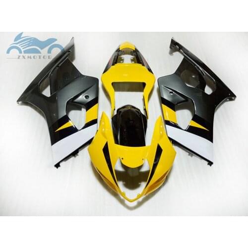 Aftermarket ABS Fairing kits for SUZUKI K3 GSXR1000 03 04 motor sport racing fairings kit GSXR 1000 2003 2004 yellow blacK parts