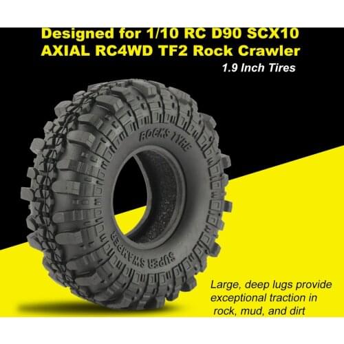 4 Pcs Austar Ax-4020 1.9 Inch 110Mm Rubber 1/10 Mini Crawler Tires Tyre For D90 Scx10 Axial Tf2 Rc Car