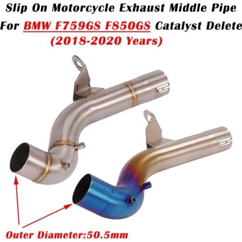 Slip On Motorcycle Middle Link Pipe Catalyst Delete Eliminator Enhanced For BMW F750GS F850GS Exhaust Moto Escape Tube Modified