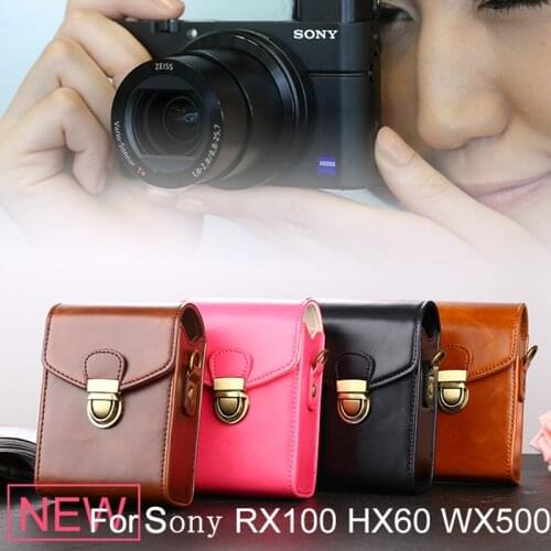 High Quality PU Camera Bag Leather Case For Sony DSC-RX100 RX100 II III RX100 IV M4 M5 HX90V HX90 HX80 HX60 HX50 WX500 W800 W830