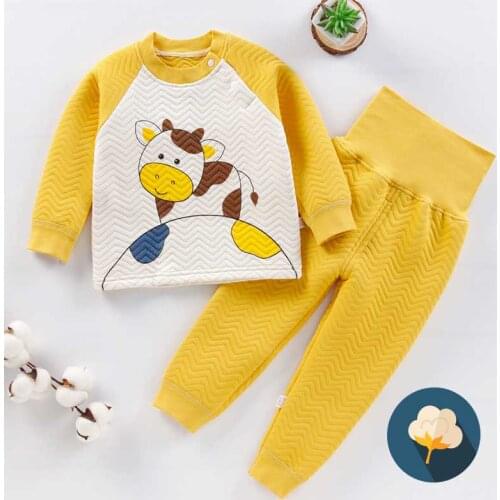 Thermal Underwear Kids Pajama Set Baby Boy Clothes Pajamas For Girls Nightwear Child Largo Johns 1 Year Winter Kid Dinosaur Sets