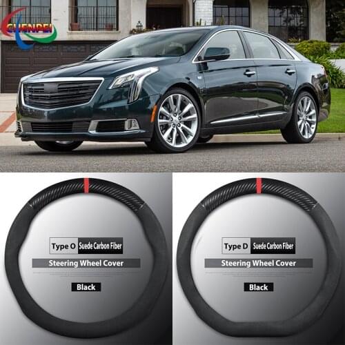 Four Seasons Universal Non-Slip Carbon Fiber Suede Steering Wheel Cover For Cadillac XTS Car Interior Accessories