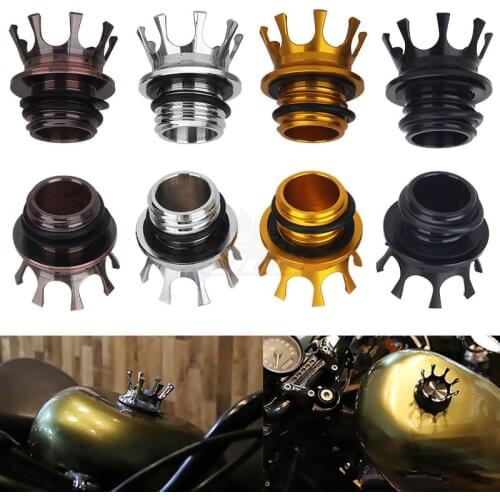 High Quality Motorcycle Right-hand Crown Style Thread Fuel Gas Cap For Harley Sportster 883 48 1200 Road King Dyna FLST Softail