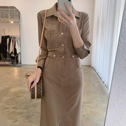 Elegant Split Black Dress Woman Clothing Autumn New Chic Long Party Dress Bodycon Female Runway Button Business Dresses Ladies