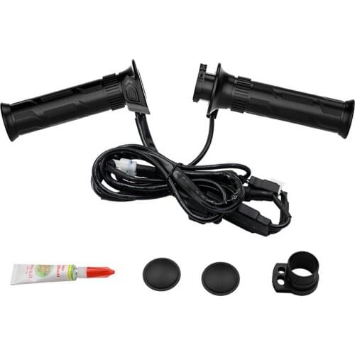 1 Pair Bicycle Heated Hand Grips Smart Temperature Control 5-stage Adjustment Warmer 7/8 Inch Motorcycle Handlebar Heated Grips