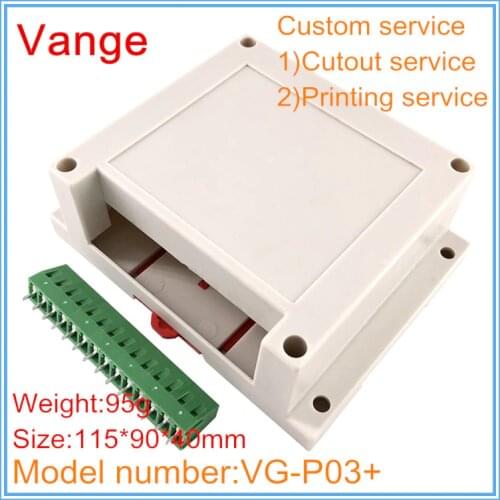 1pcs/lot single-chip microcomputer junction boxes 115*90*40mm ABS plastic enclosures diy case with terminal black for din rail
