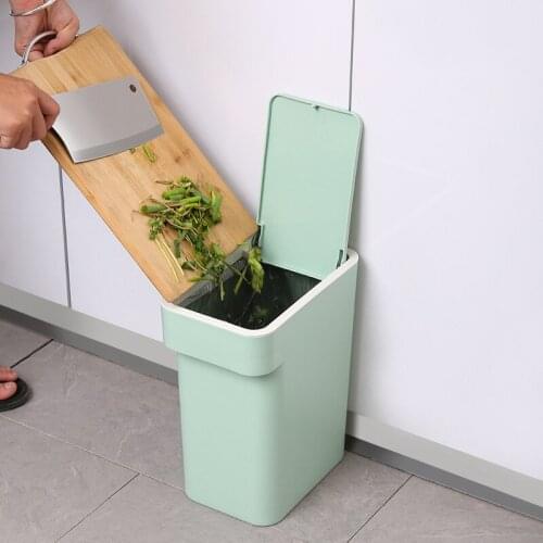 1PC Press Type Trash Can Household Flip Cover Garbage Can with Cover