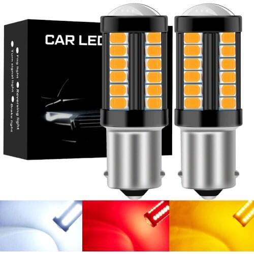 2PCS 1156 P21W LED BA15S PY21W BAU15S Bulb T20 7440 W21W 7443 WY21W LED 1157 BAY15D Lamps for Auto Turn Signal Lights 12V 24V