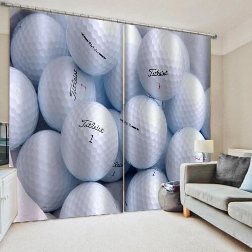 Window 3D Curtain Modern Curtains Drapes For Living Room Bedroom Fashion White ball Boy Room Drapes