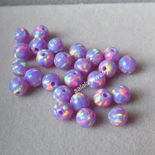 50pcs/lot 4mm Round Opal Beads Round Ball Opal Beads Drilled Synthetic Round Fire Opal Beads
