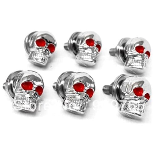 6 Pcs Skeleton Skull Bolt Nuts Screws For Harley Road King Softail FXSTI Custom Honda VF Magna 500 700 750 1100 VT Shadow Ace GL