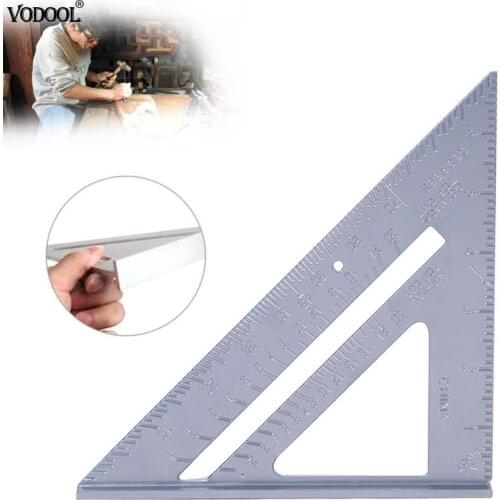 7 Inch Aluminum Alloy Measuring Ruler Speed Square Roofing Triangle Angle Protractor Trammel Measuring Tools