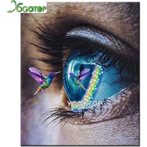 Diy Diamond Painting Full Square Round Drill Eye hummingbird pattern 5D Daimond Embroidery Kit Mosaic Rhinestone decor YY2550