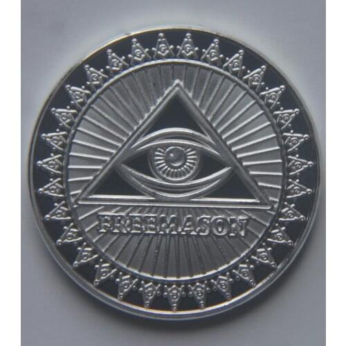 American Freemasonry Metal Coin Plated Commemorative Coin Badge medal for collection Arts Gifts Souvenir