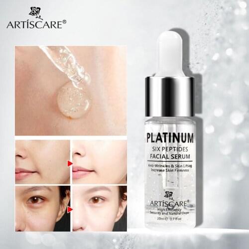 ARTISCARE Platinum Six Peptides Serum 20ml Hyaluronic Acid Anti-Wrinkle 24K Gold Face Essence Anti Aging and Whitening Skin Care