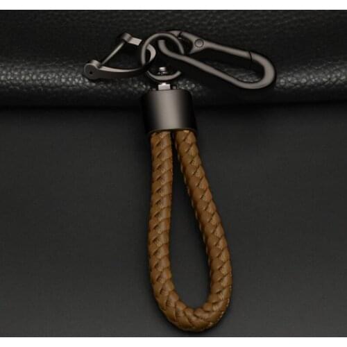 Car Keychain Keyring Leather Bradied Phone Number Plate Key Ring Auto Vehicle Key Chain Accessories