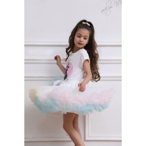 Ballet Dress Kids Tutu Skirt Flower Girl Petticoat Underskirt Ball Gown Princess Party Dance Baby Colorful Tutu Skirt Dresses
