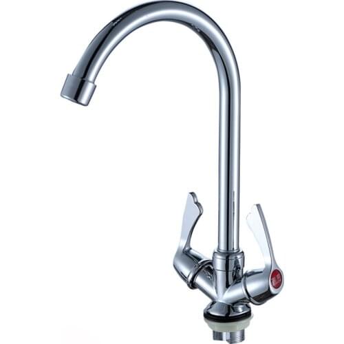 Free shipping Dual handle kitchen sink faucet from DONA SANITARY WARE by zinc alloy kitchen sink mixer tap