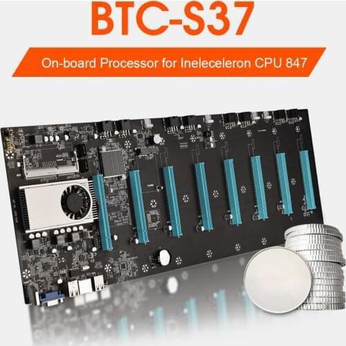 BTC-S37 Machine Mining Motherboard 8 PCIE 16X Graphics Card SODIMM DDR3 SATA3.0 Support VGA + HDMI-Compatible райзер майнинг