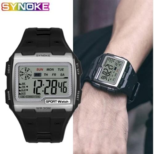 SYNOKE Sports Men Watch Top Brand Luxury Famous Big Dial LED Digital Watches Male Clocks Men Wristwatch Relojes Deportivos