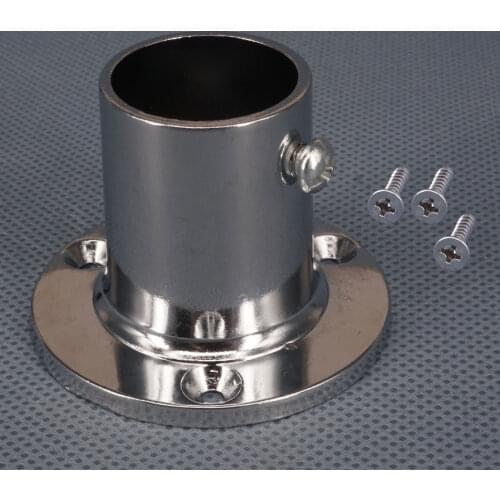 CITALL 1Pc Silver Zinc Alloy Marine Hand Rail Fitting 90 Degree 1'' Round Stanchion Base For Ship Boat Vessel Yacht